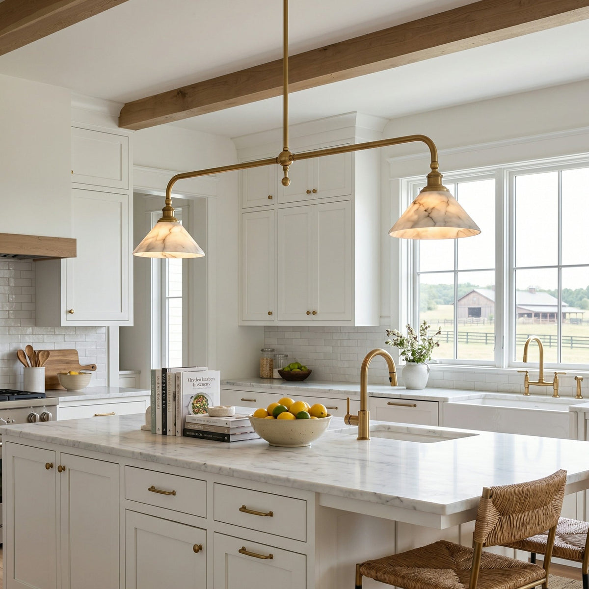 Thetford Alabaster Pendant Light