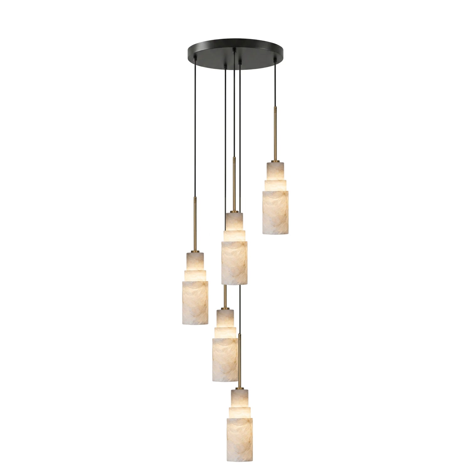 Tiered Alabaster Cluster Chandelier