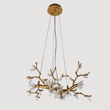 Selenite Crystal Blossom Branching Tree Chandelier