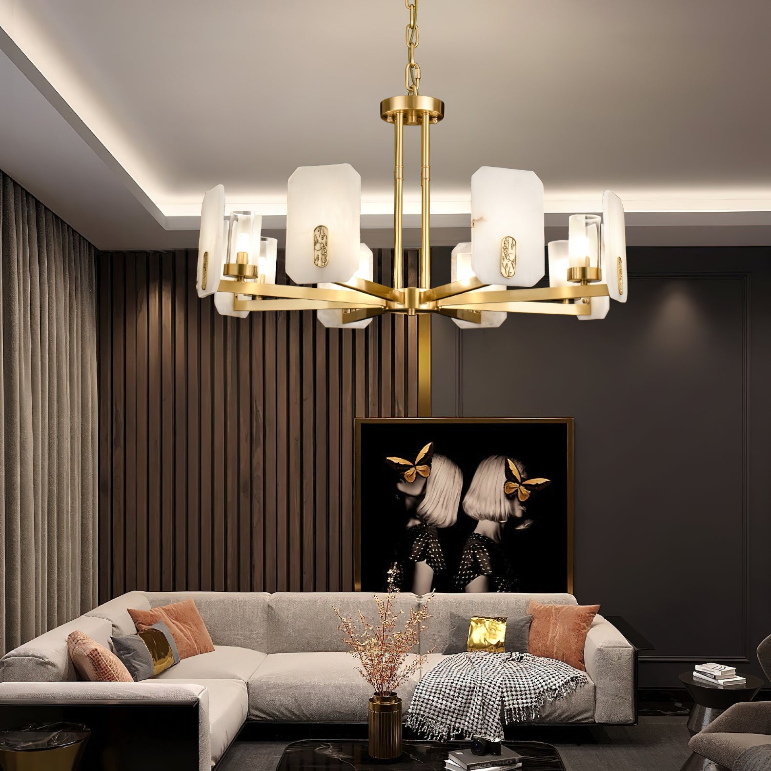 Upton Alabaster Chandelier