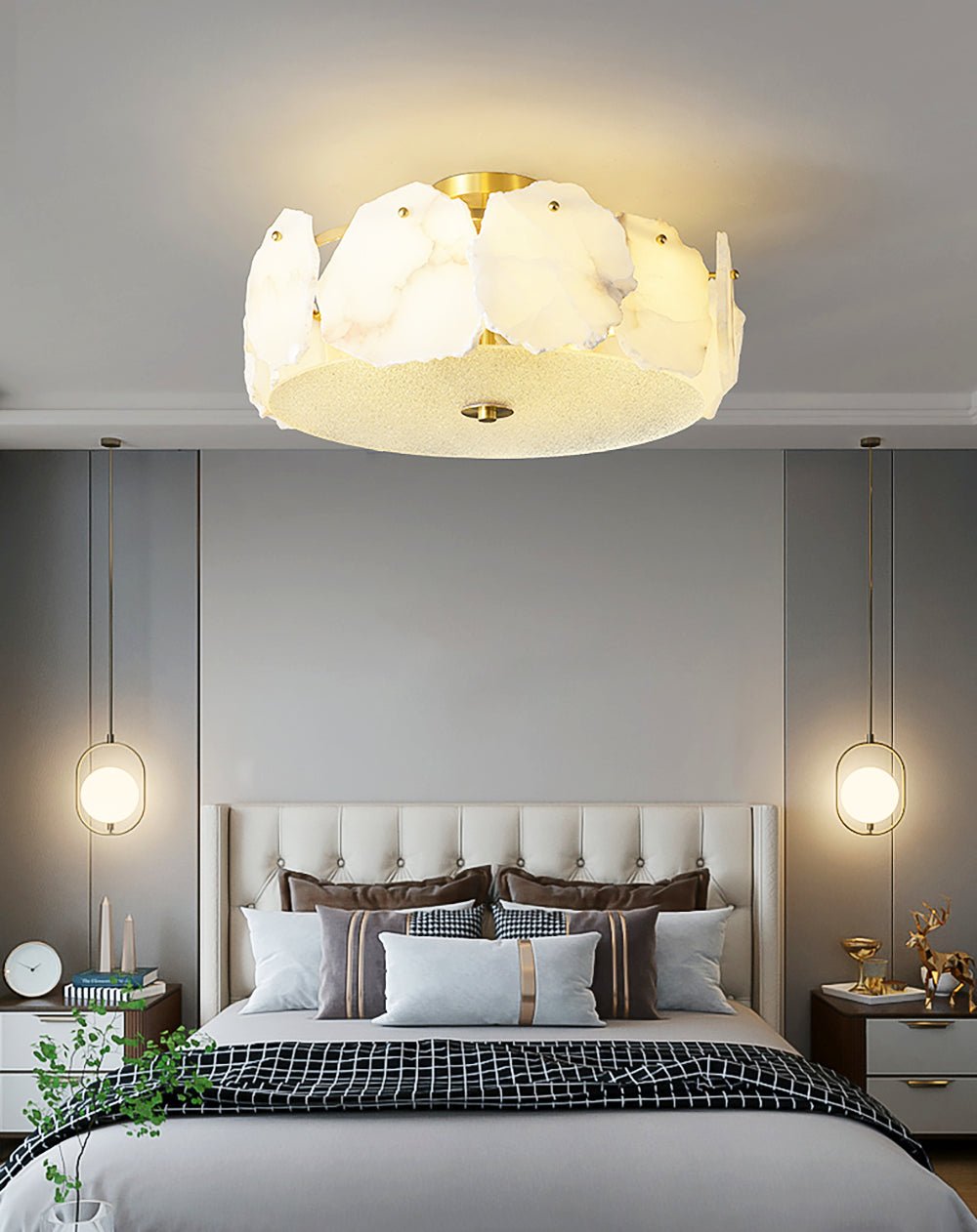 Valeria Alabaster Flush Mount