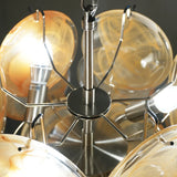 Vintage Murano-Style Gold Glass Disks Chandelier