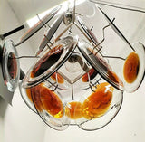 Vintage Murano-Style Orange Brown Chandelier
