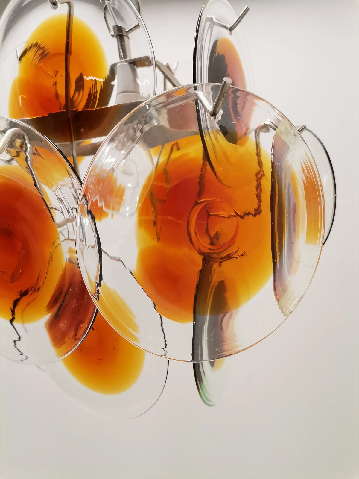Vintage Murano-Style Orange Brown Chandelier