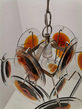Vintage Murano-Style Orange Brown Chandelier