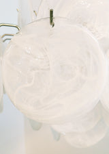 Vintage Murano-Style White Disks Chandelier
