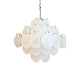 Vintage Murano-Style White Disks Chandelier