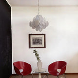 Vintage Murano-Style White Disks Chandelier