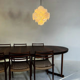 Vintage Murano-Style White Disks Chandelier