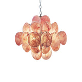 Vintage Murano-Style Pink Disks Chandelier