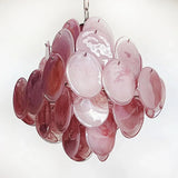 Vintage Murano-Style Pink Disks Chandelier
