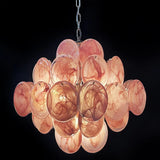 Vintage Murano-Style Pink Disks Chandelier