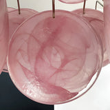 Vintage Murano-Style Pink Disks Chandelier