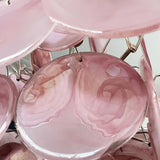 Vintage Murano-Style Pink Disks Chandelier