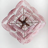 Vintage Murano-Style Pink Disks Chandelier