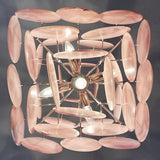 Vintage Murano-Style Pink Disks Chandelier