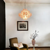 Vintage Murano-Style Pink Disks Chandelier