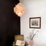 Vintage Murano-Style Pink Disks Chandelier