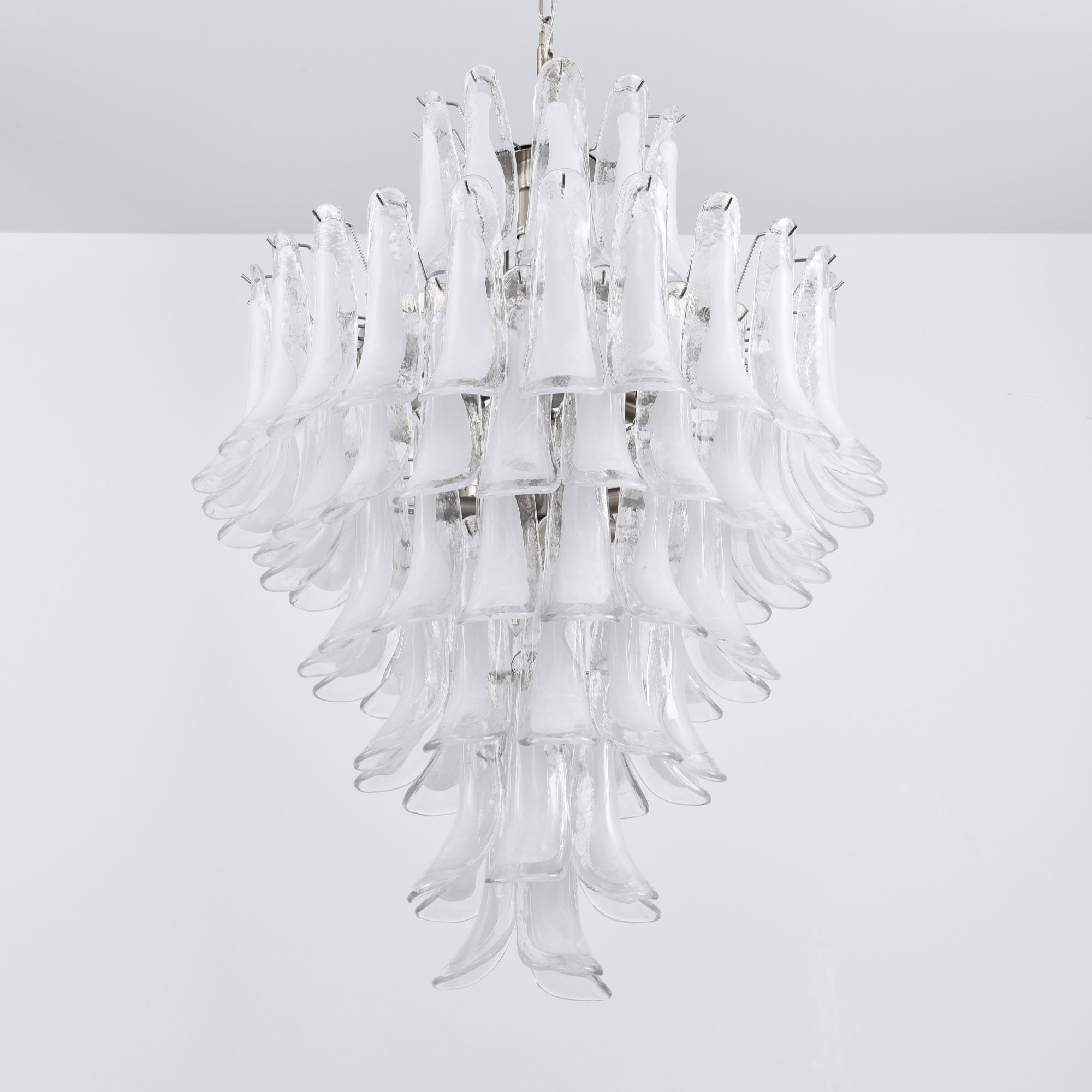 White Cloud Glass Petals Chandelier 31.5" D