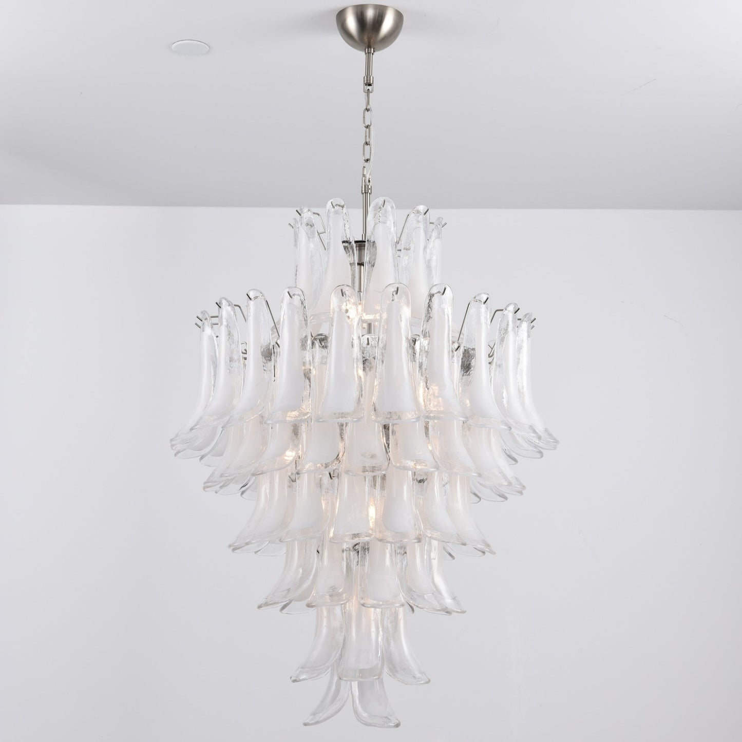 White Cloud Glass Petals Chandelier 31.5" D