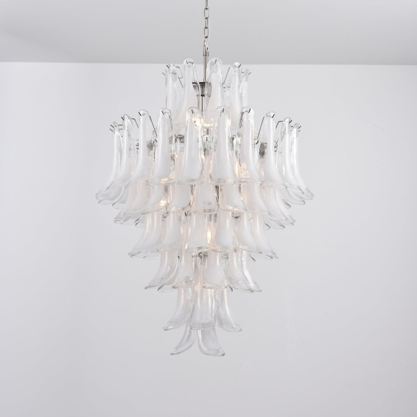 White Cloud Glass Petals Chandelier 31.5" D