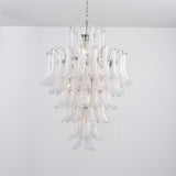 White Cloud Glass Petals Chandelier 31.5" D