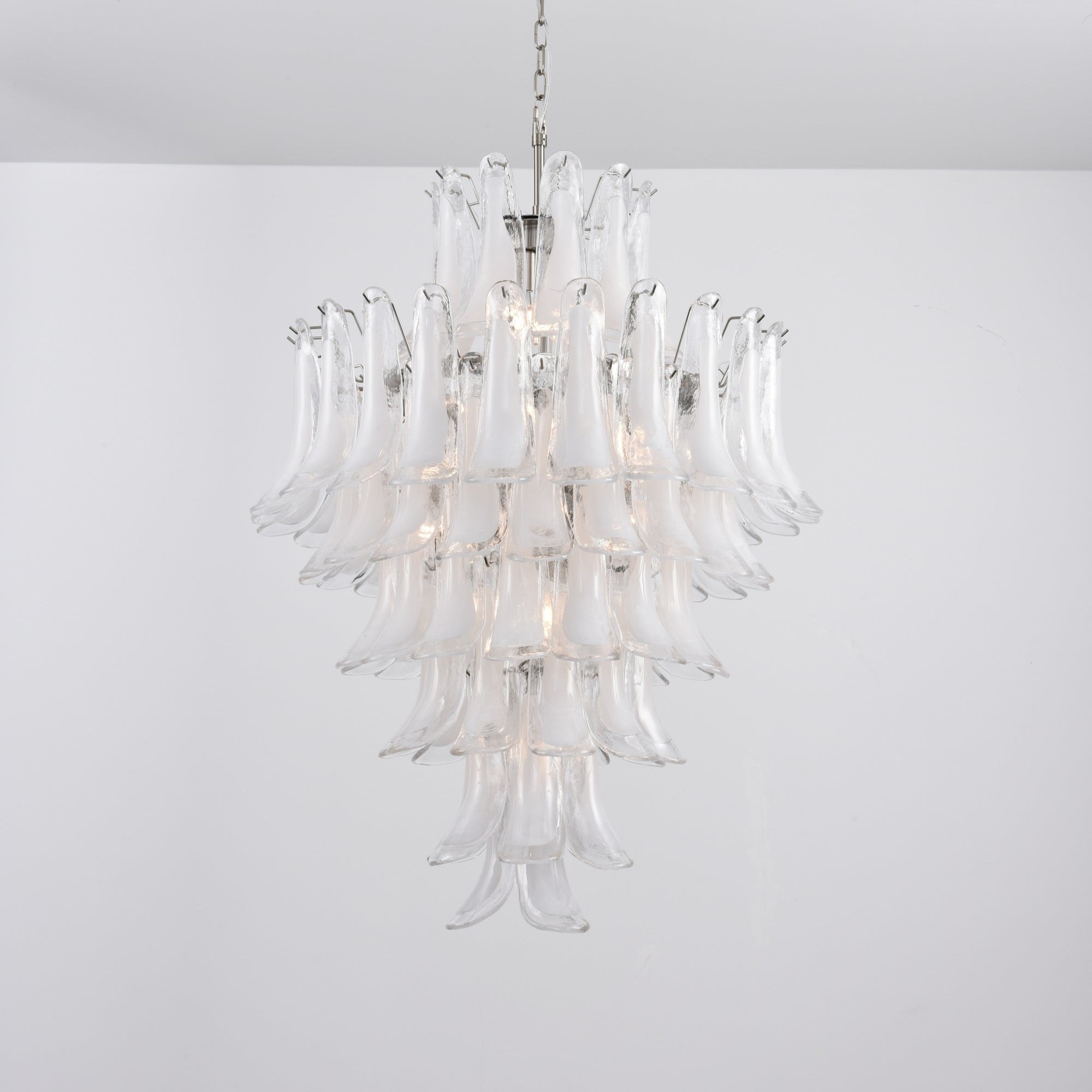 White Cloud Glass Petals Chandelier 31.5" D
