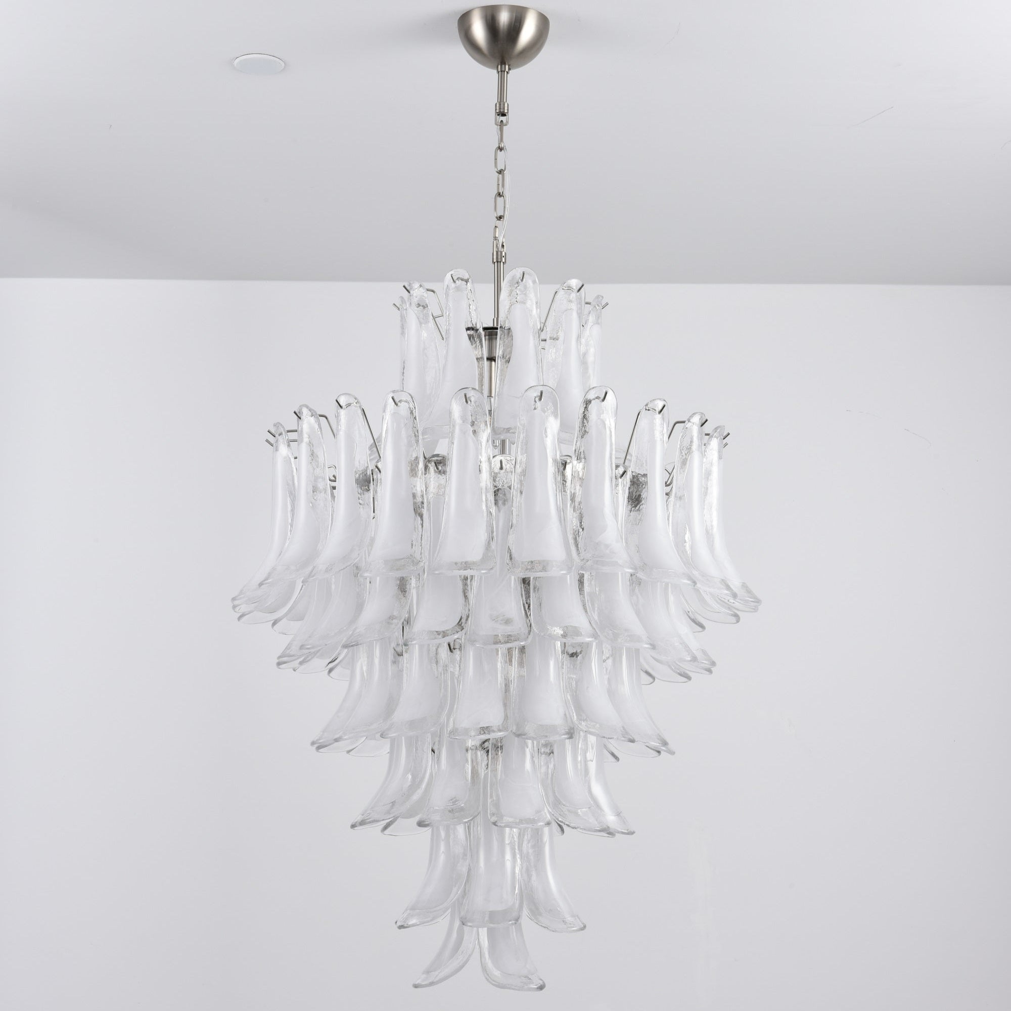 White Cloud Glass Petals Chandelier 31.5" D
