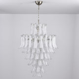 White Cloud Glass Petals Chandelier 31.5" D