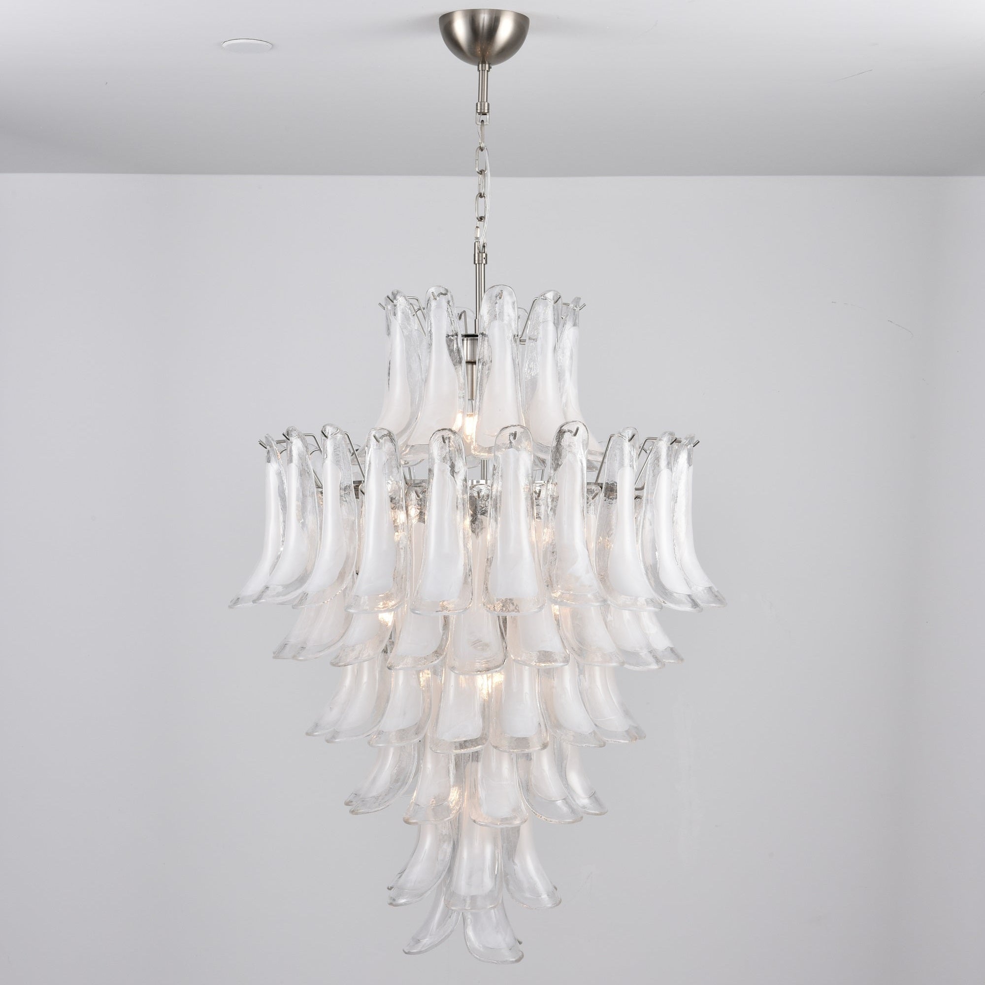 White Cloud Glass Petals Chandelier 31.5" D