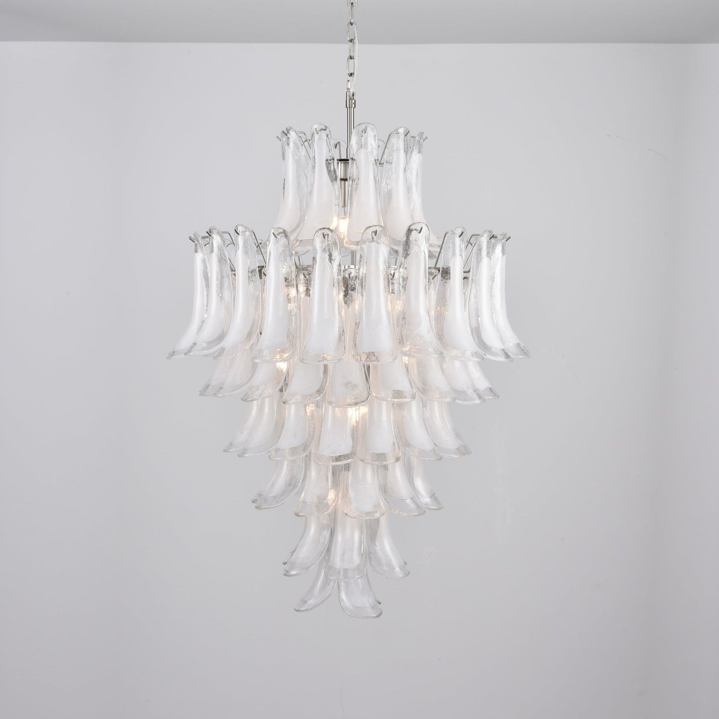 White Cloud Glass Petals Chandelier 31.5" D