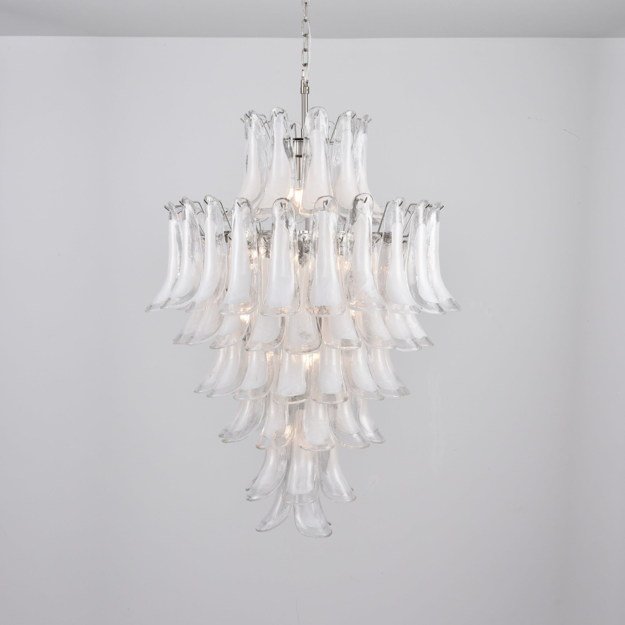 White Cloud Glass Petals Chandelier 31.5" D