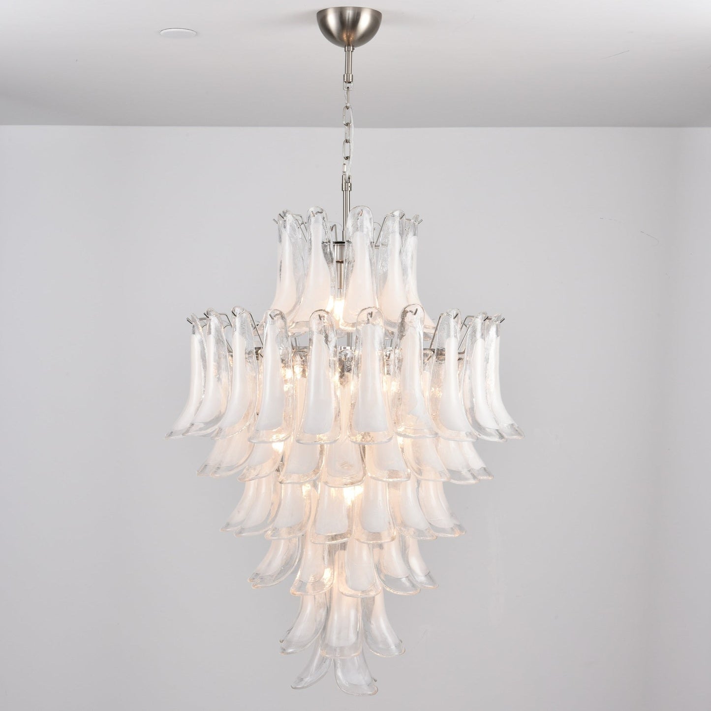 White Cloud Glass Petals Chandelier 31.5" D