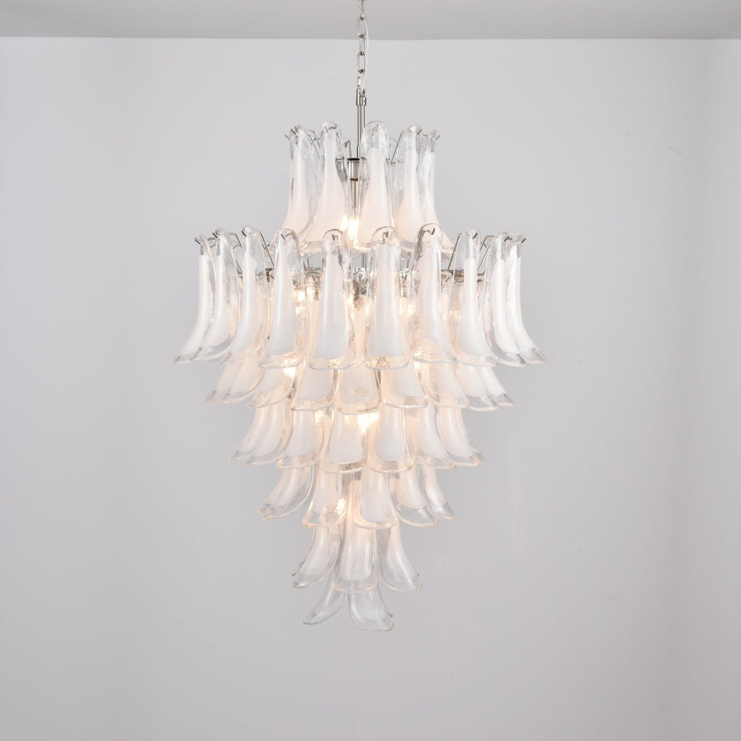 White Cloud Glass Petals Chandelier 31.5" D