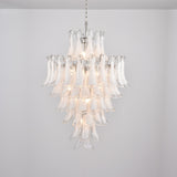 White Cloud Glass Petals Chandelier 31.5" D