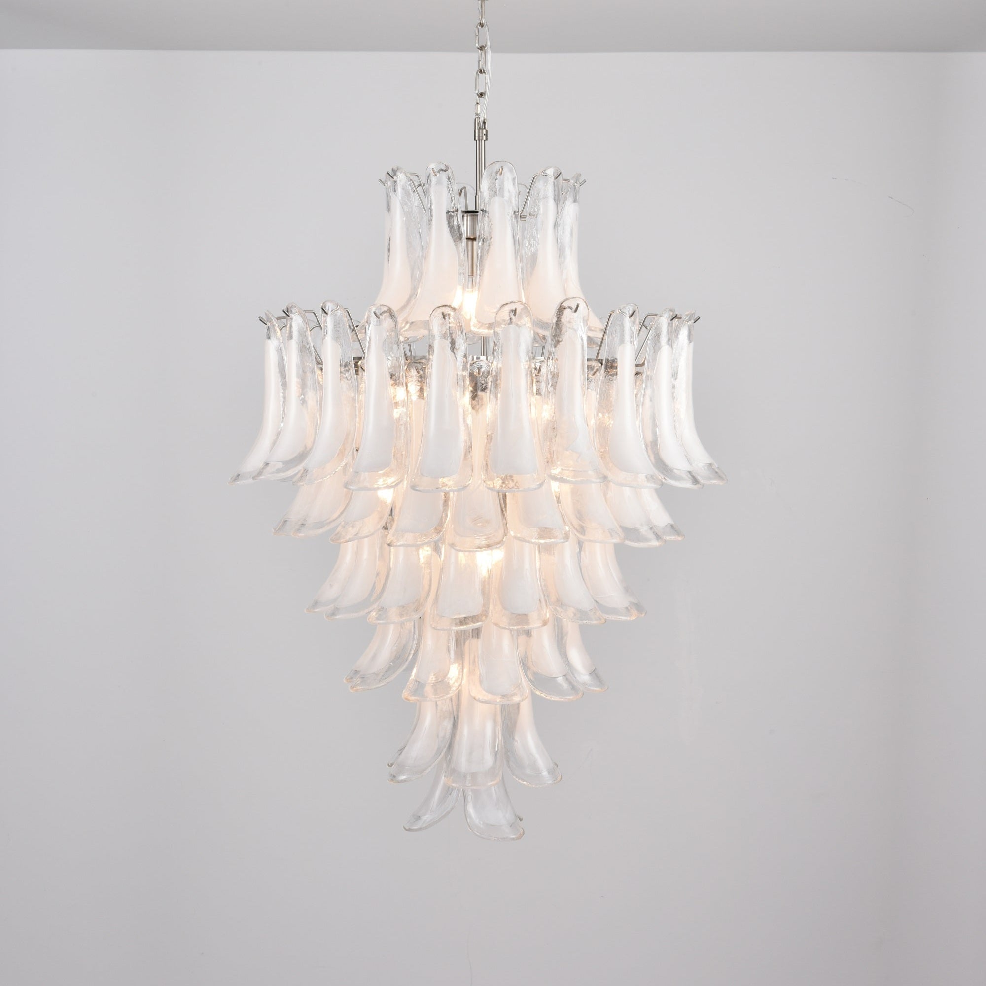 White Cloud Glass Petals Chandelier 31.5" D