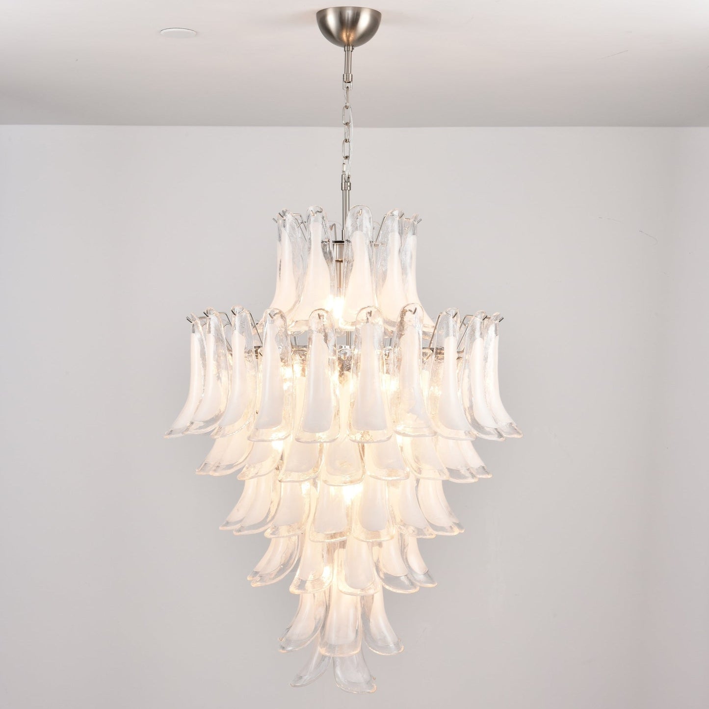 White Cloud Glass Petals Chandelier 31.5" D
