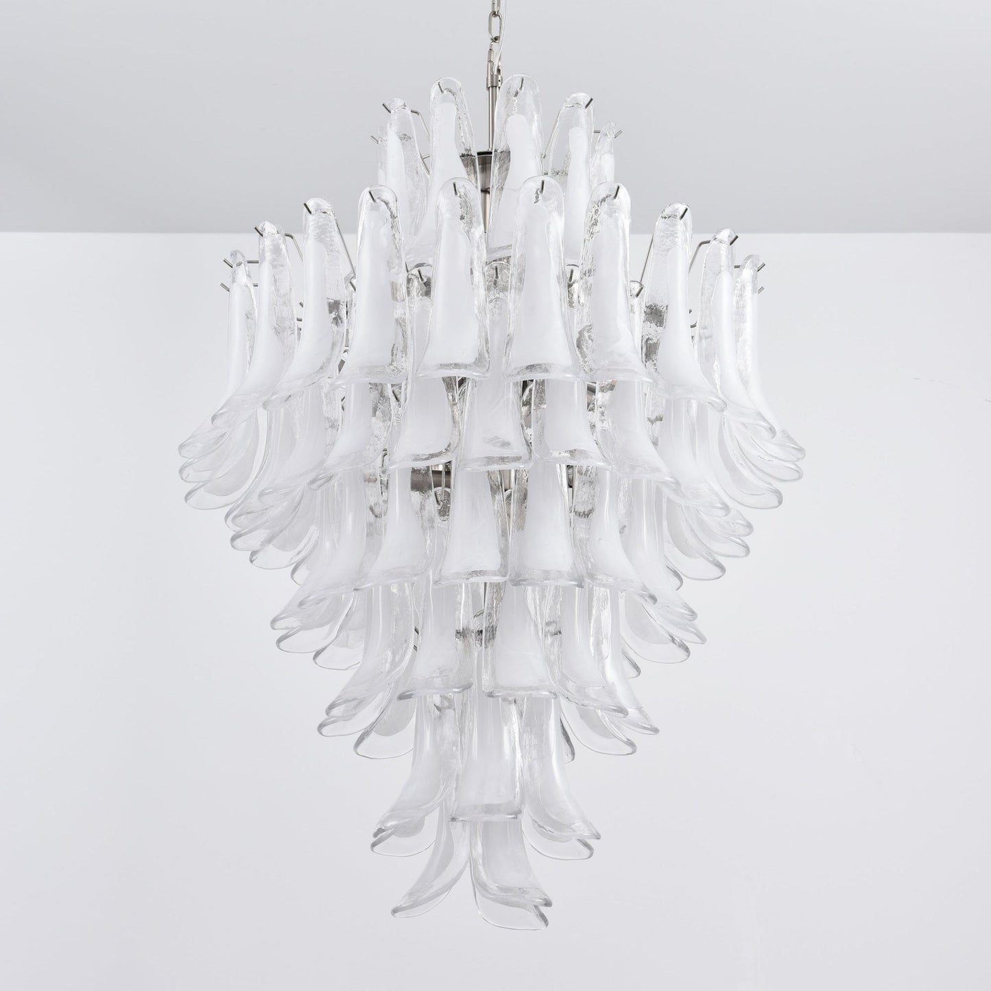 White Cloud Glass Petals Chandelier 31.5" D