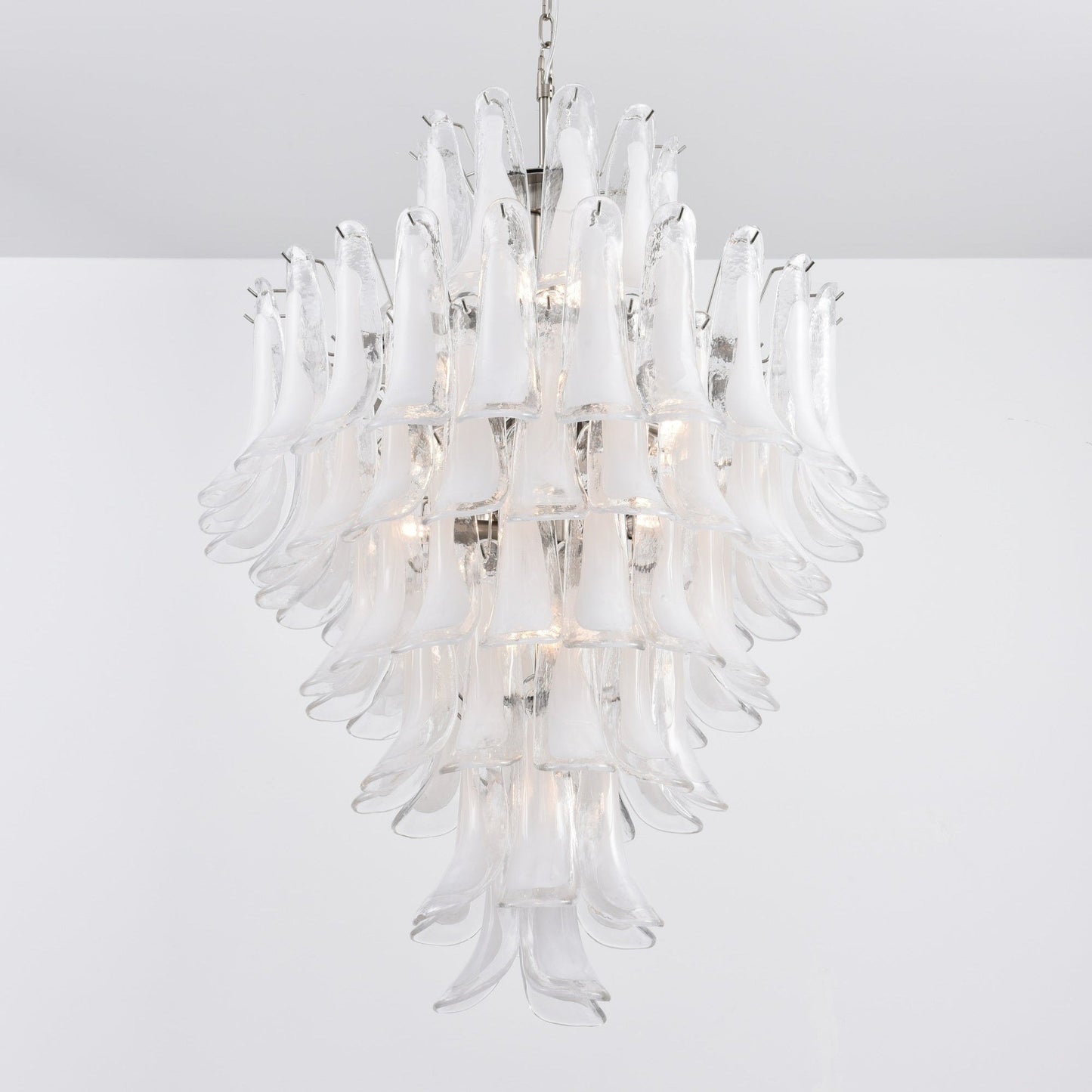 White Cloud Glass Petals Chandelier 31.5" D