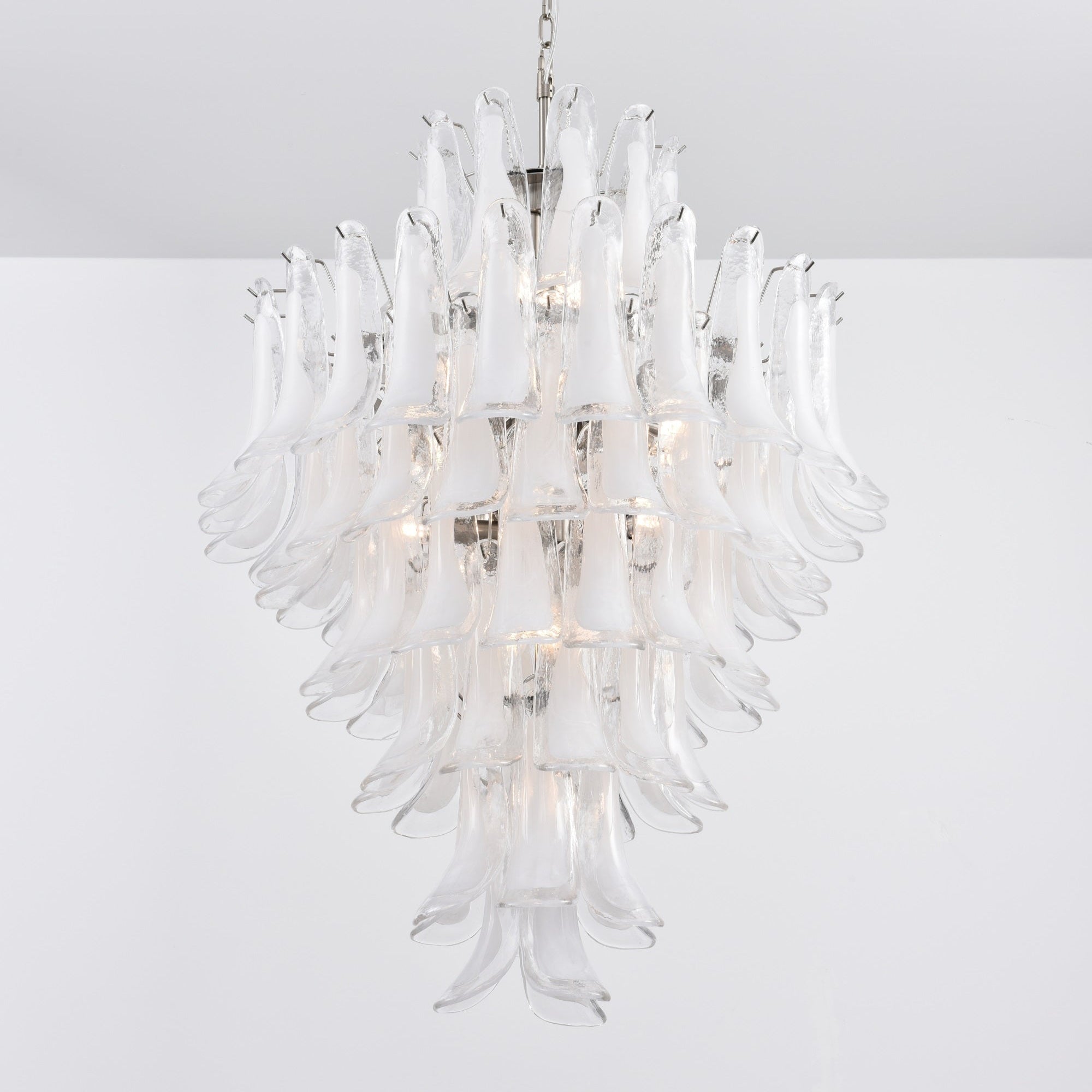 White Cloud Glass Petals Chandelier 31.5" D