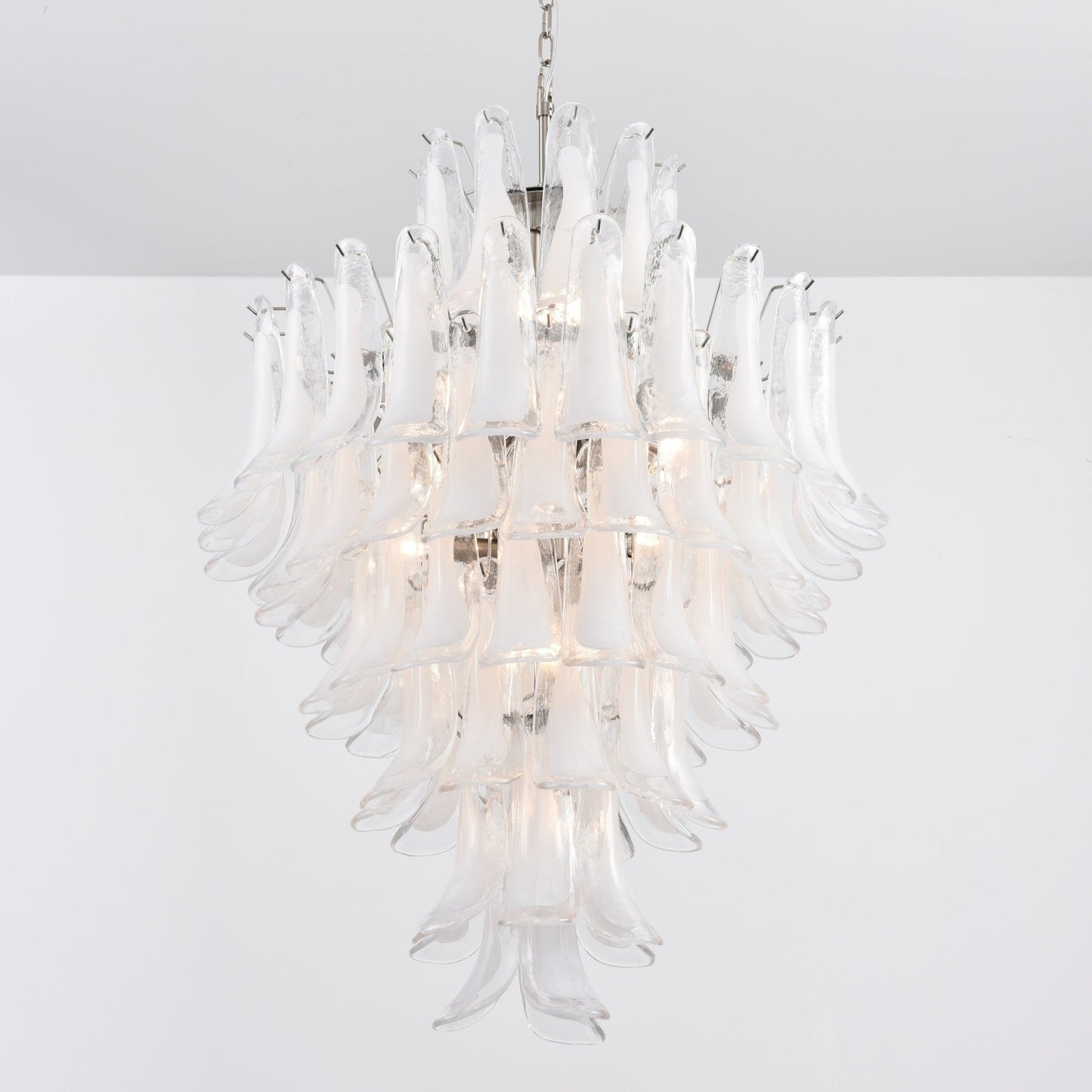 White Cloud Glass Petals Chandelier 31.5" D