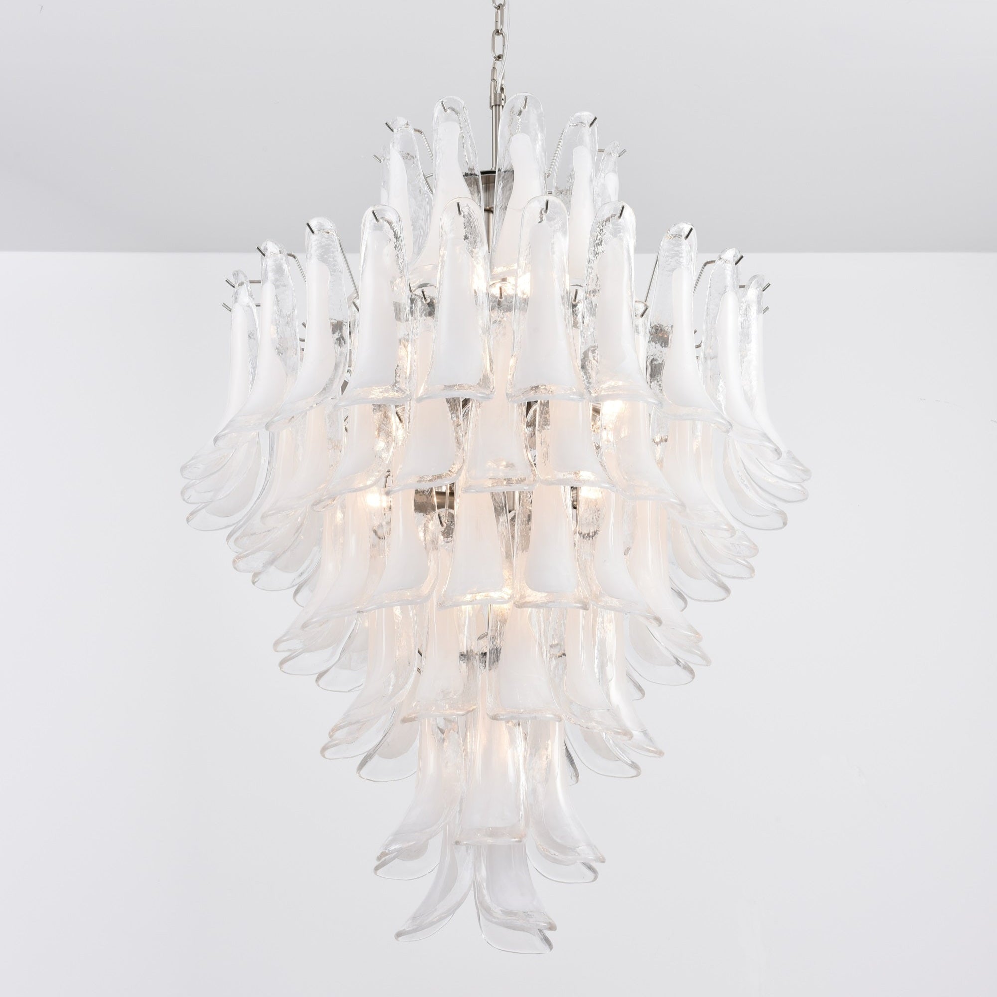 White Cloud Glass Petals Chandelier 31.5" D