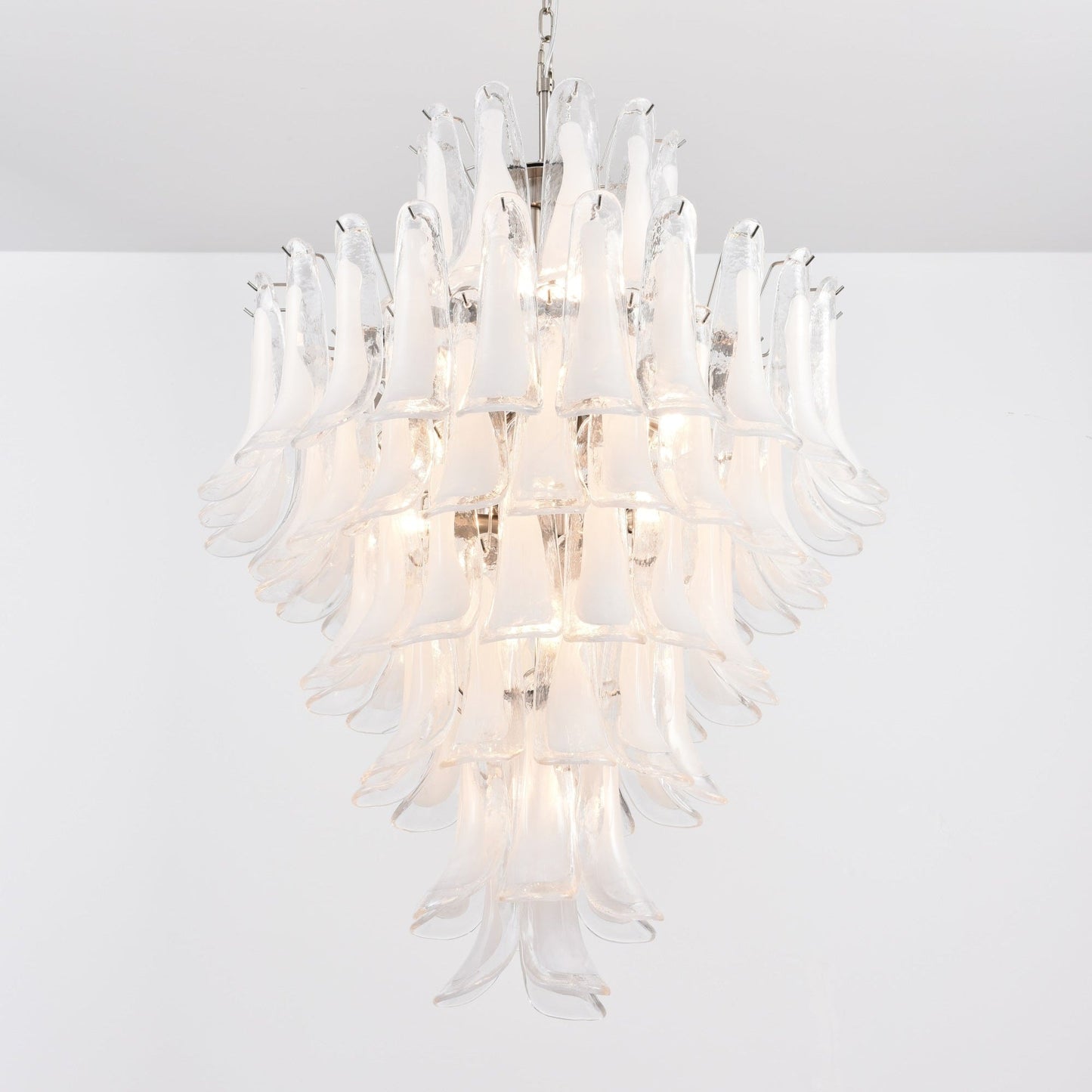 White Cloud Glass Petals Chandelier 31.5" D