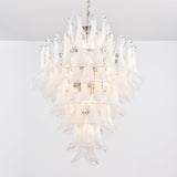 White Cloud Glass Petals Chandelier 31.5" D