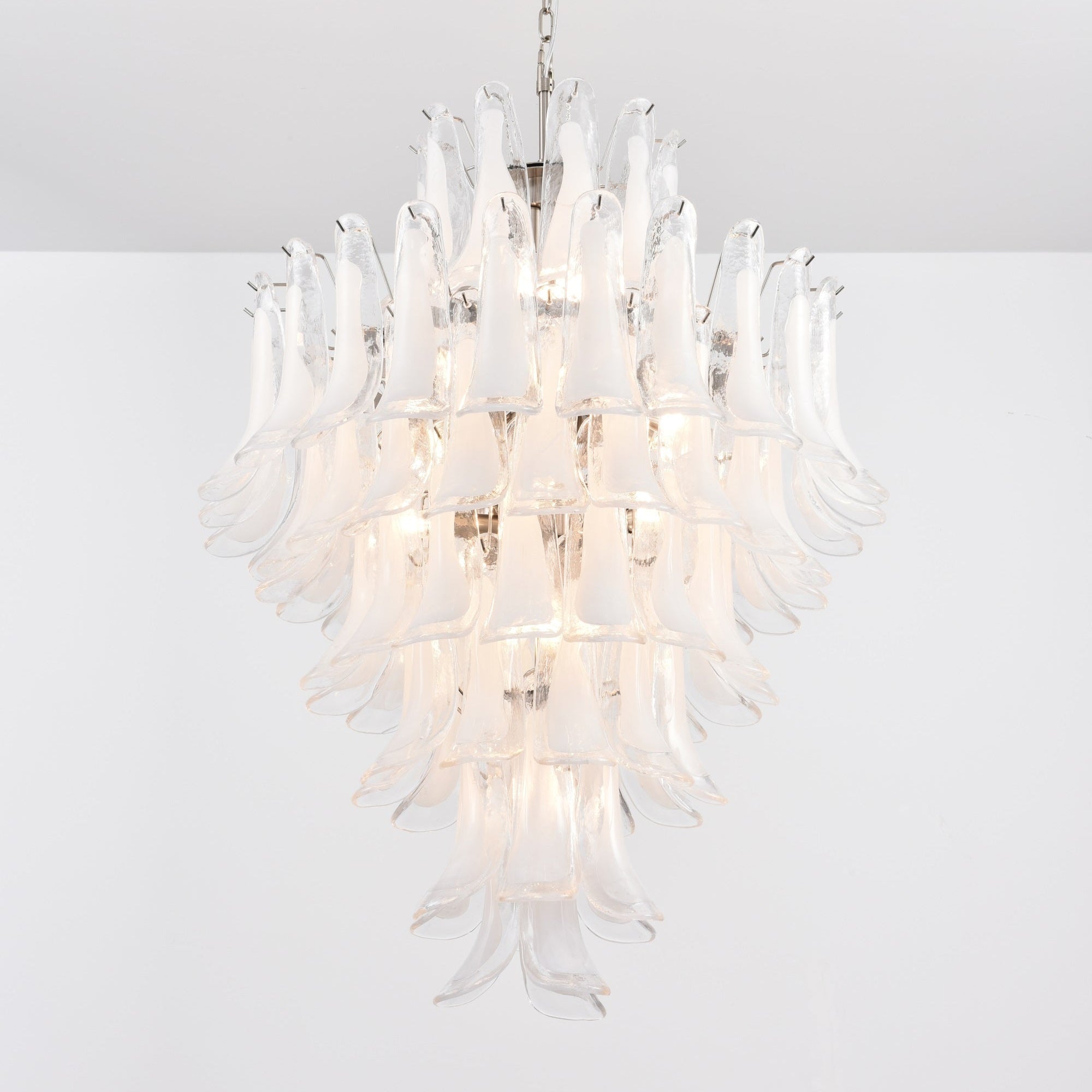 White Cloud Glass Petals Chandelier 31.5" D