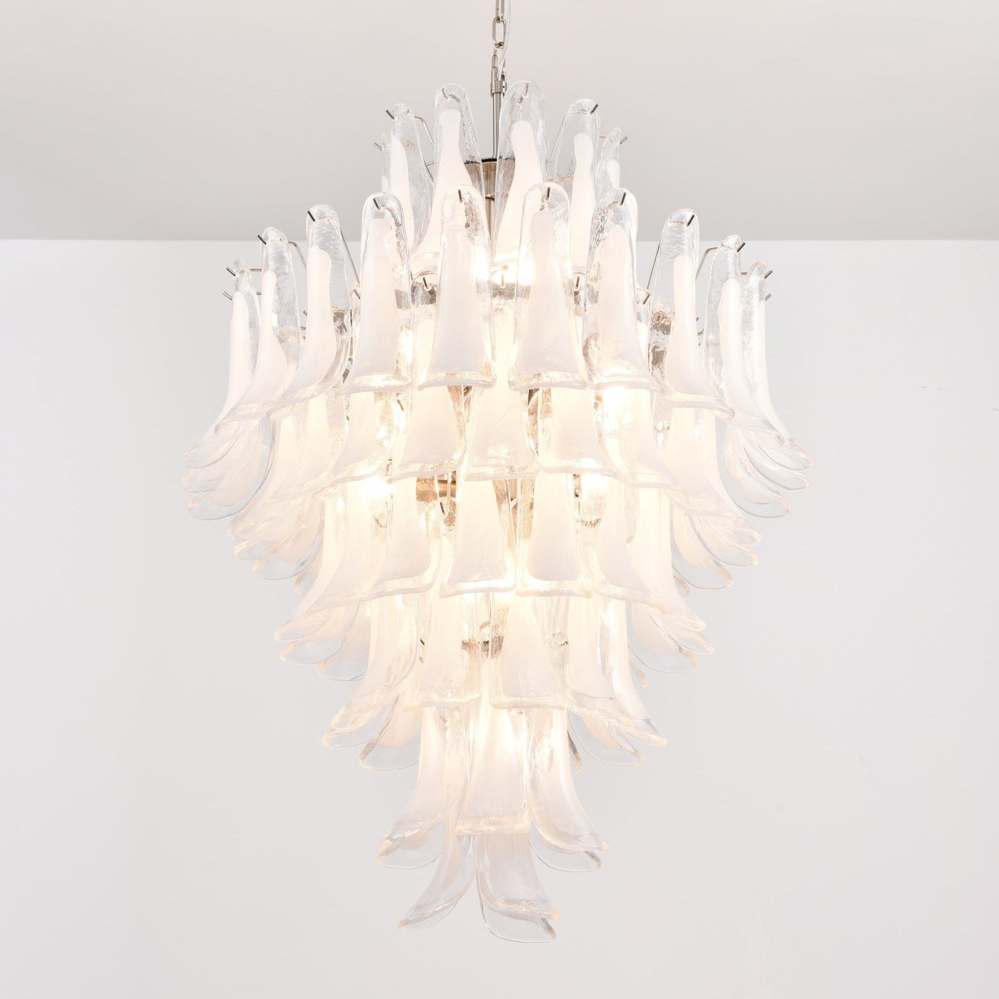 White Cloud Glass Petals Chandelier 31.5" D