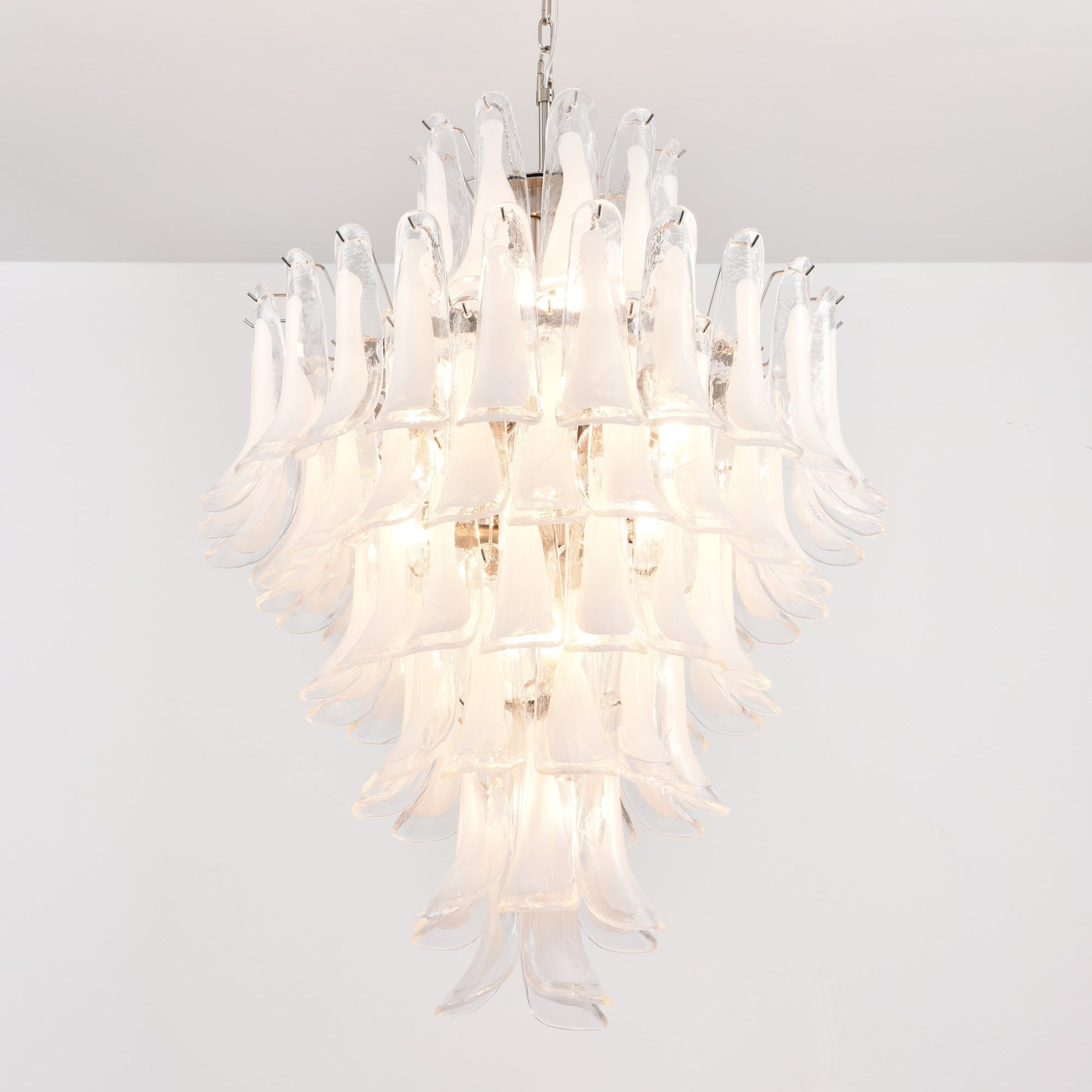 White Cloud Glass Petals Chandelier 31.5" D