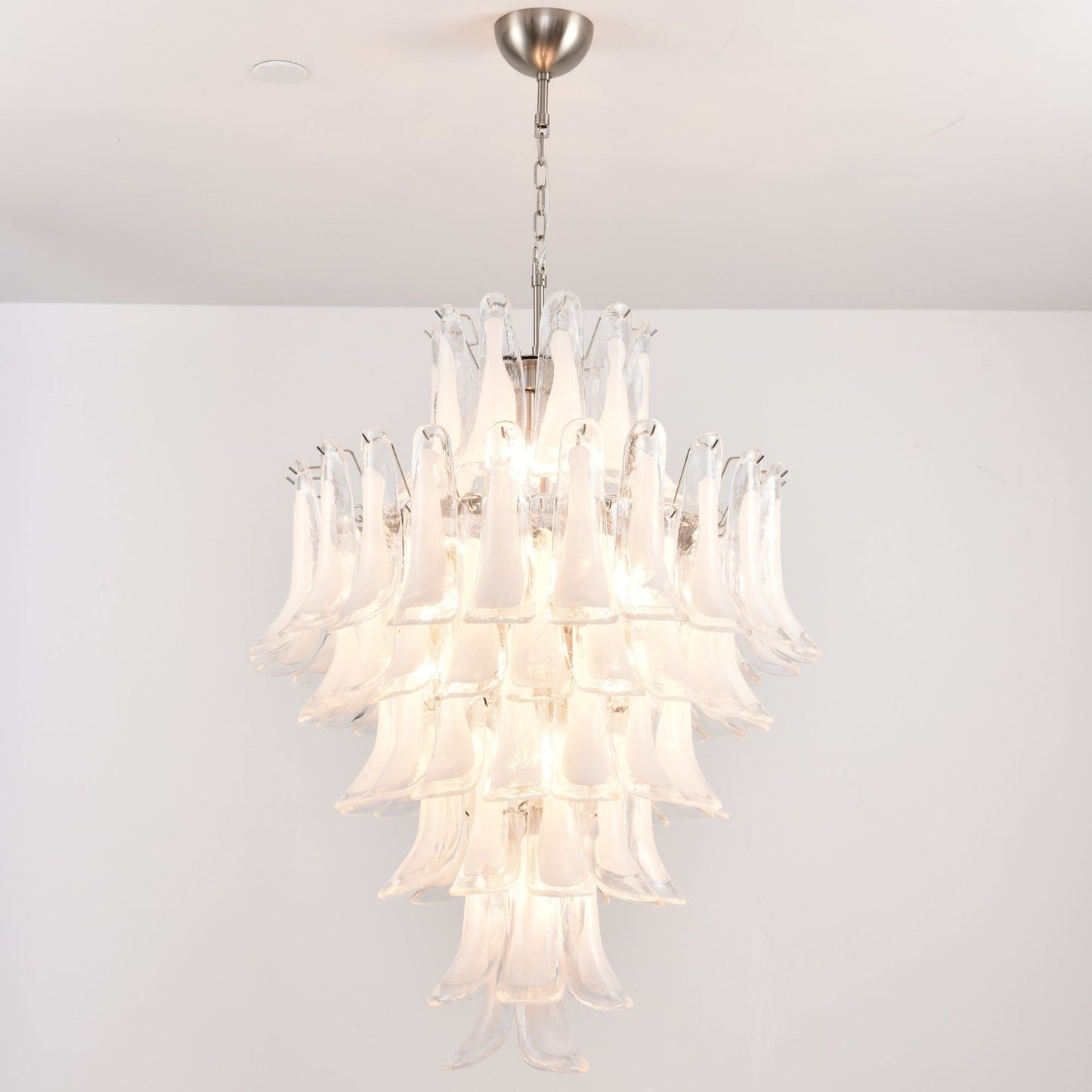 White Cloud Glass Petals Chandelier 31.5" D