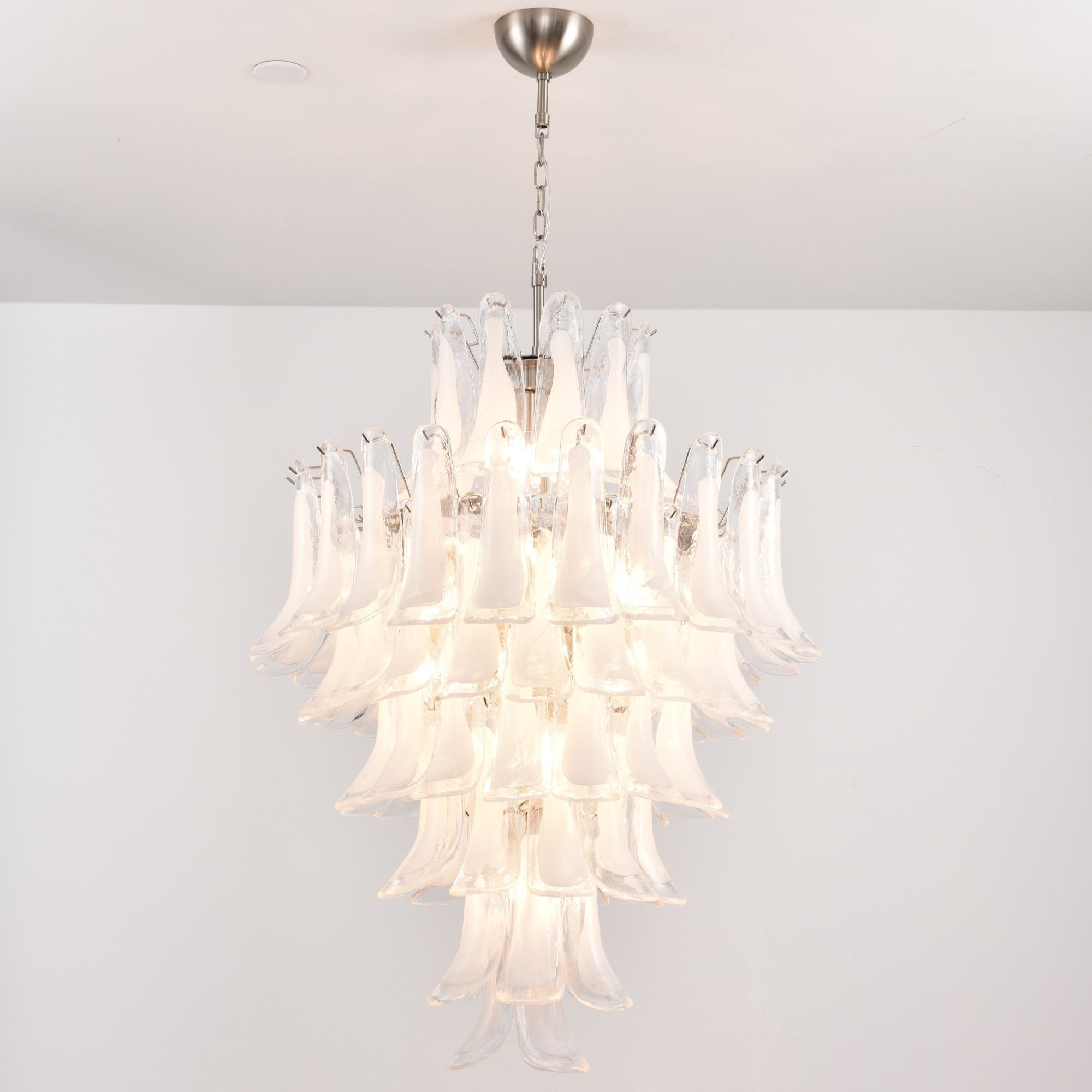 White Cloud Glass Petals Chandelier 31.5" D