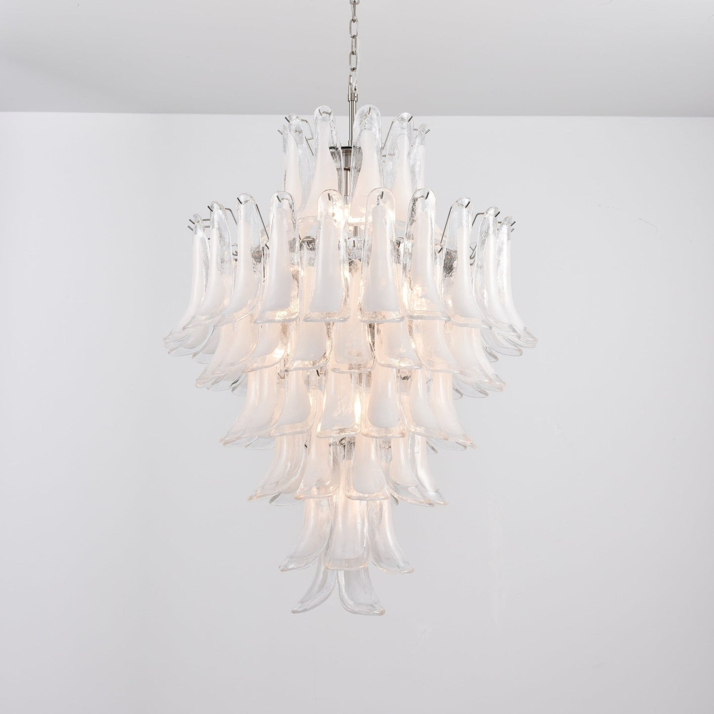 White Cloud Glass Petals Chandelier 31.5" D